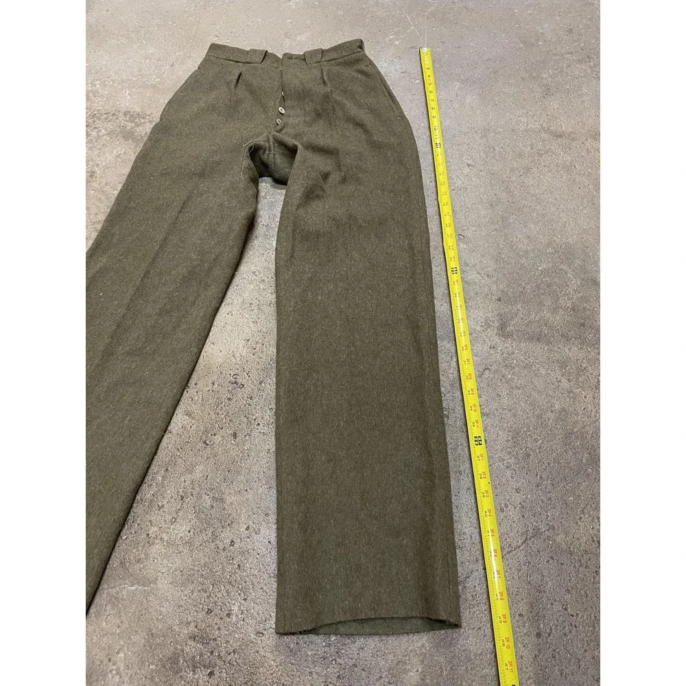 Vintage Army‎ Pants Mens 31x31 Green Wool Lined Winter Dress Straight Leg